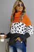Turtleneck Splicing Chunky Knit Pullover Sweater